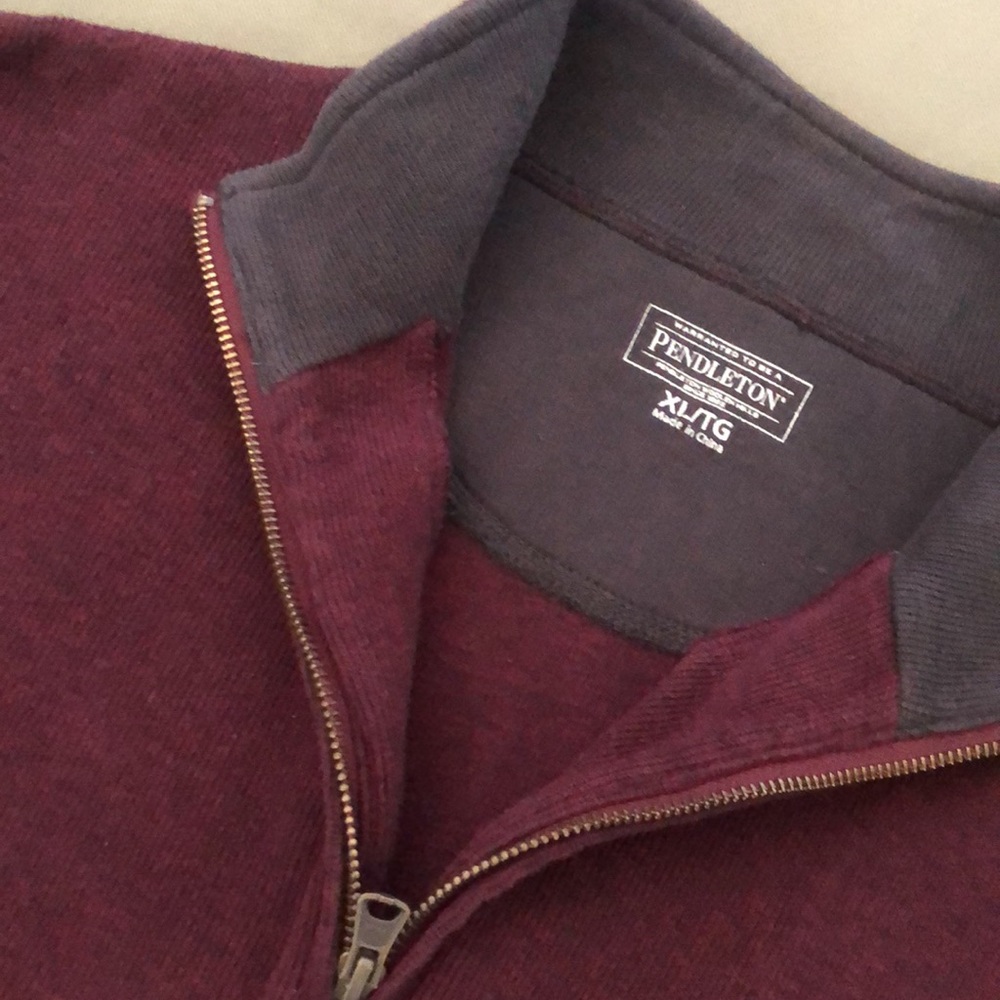 PENDLETON 💯cotton men’s Jacket red color (burgundy ) size XL” - Picture 5 of 16